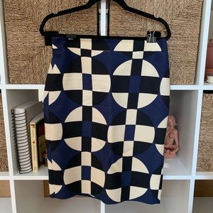 J. Crew pencil skirt. Geometric pattern.